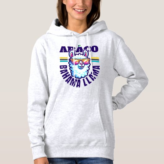 Bahamas Souvenir Gift: Abaco Bahamas Bahama Llama Hoodie (Voorkant)