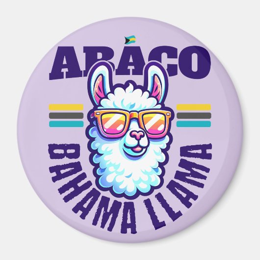 Bahamas Souvenir Gift: Abaco Bahamas Bahama Llama Magneet (Voorkant)
