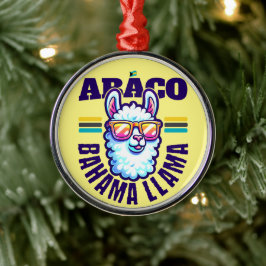 Bahamas Souvenir Gift: Abaco Bahamas Bahama Llama Metalen Ornament