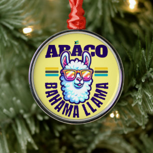 Bahamas Souvenir Gift: Abaco Bahamas Bahama Llama Metalen Ornament