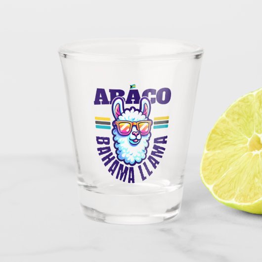 Bahamas Souvenir Gift: Abaco Bahamas Bahama Llama Shot Glas (Voorkant)