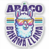 Bahamas Souvenir Gift: Abaco Bahamas Bahama Llama Sticker (Voorkant)