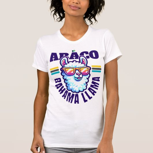 Bahamas Souvenir Gift: Abaco Bahamas Bahama Llama T-shirt (Voorkant)