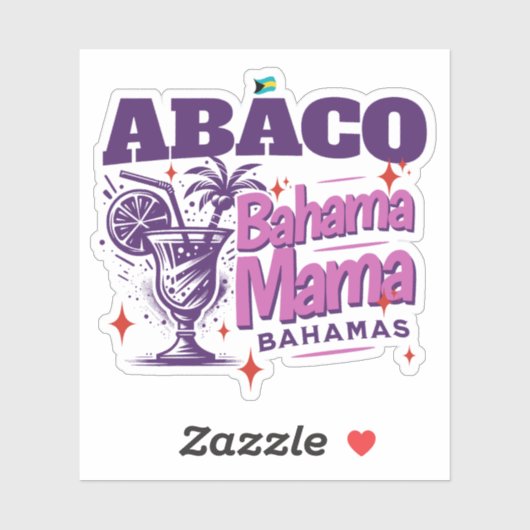Bahamas Souvenir Gift: Abaco Bahamas Bahama Mama Sticker (Vel)