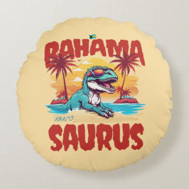 Bahamas Souvenir Gift: Abaco Bahamas Bahama Saurus Rond Kussen