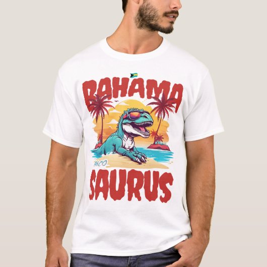 Bahamas Souvenir Gift: Abaco Bahamas Bahama Saurus T-shirt (Voorkant)