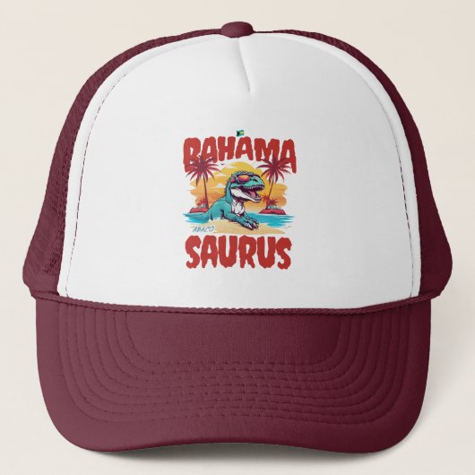 Bahamas Souvenir Gift: Abaco Bahamas Bahama Saurus Trucker Pet (Voorkant)