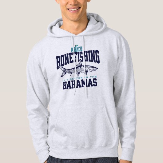 Bahamas Souvenir Gift: Abaco Bahamas Bonefishing Hoodie (Voorkant)