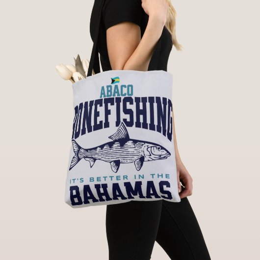 Bahamas Souvenir Gift: Abaco Bahamas Bonefishing Tote Bag (Dichtbij)