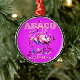 Bahamas Souvenir Gift: Abaco Bahamas Flamingo Metalen Ornament
