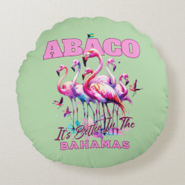 Bahamas Souvenir Gift: Abaco Bahamas Flamingo Rond Kussen