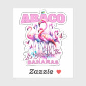 Bahamas Souvenir Gift: Abaco Bahamas Flamingo Sticker (Vel)