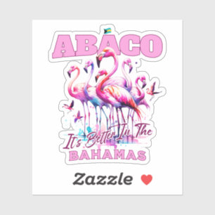 Bahamas Souvenir Gift: Abaco Bahamas Flamingo Sticker