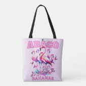 Bahamas Souvenir Gift: Abaco Bahamas Flamingo Tote Bag (Achterkant)