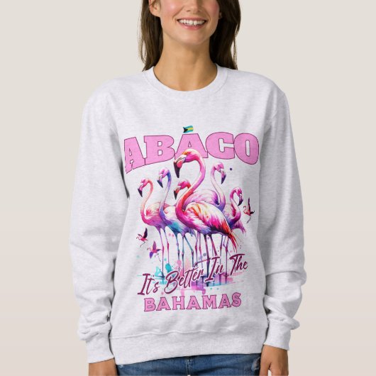 Bahamas Souvenir Gift: Abaco Bahamas Flamingo Trui (Voorkant)