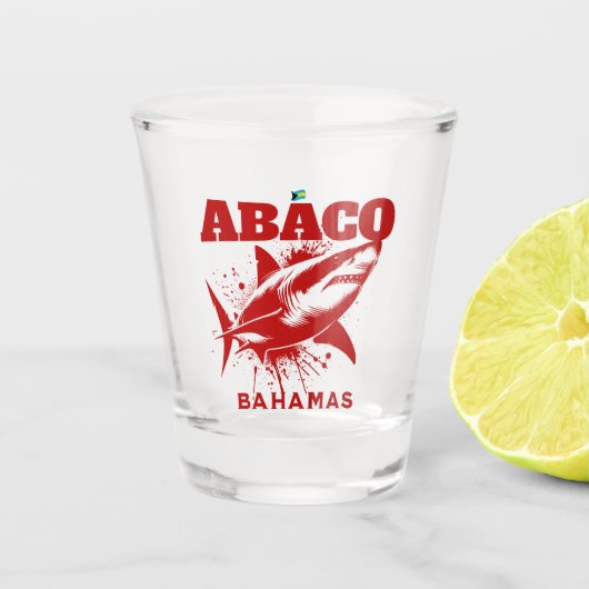 Bahamas Souvenir Gift: Abaco Bahamas haai vis Shot Glas (Voorkant)