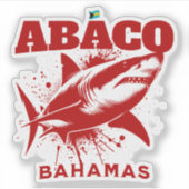 Bahamas Souvenir Gift: Abaco Bahamas haai vis Sticker (Voorkant)
