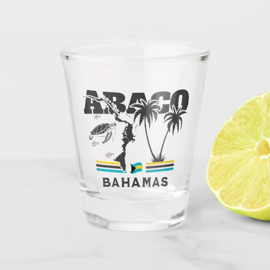 Bahamas Souvenir Gift: Abaco Bahama's Onafhankelij Shot Glas (Voorkant)