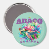 Bahamas Souvenir Gift: Abaco Bahamas Zee Schildpad Magneet (Voorkant / Achterkant)
