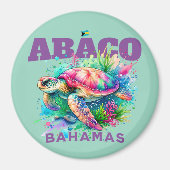 Bahamas Souvenir Gift: Abaco Bahamas Zee Schildpad Magneet (Voorkant)