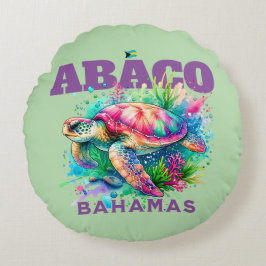Bahamas Souvenir Gift: Abaco Bahamas Zee Schildpad Rond Kussen