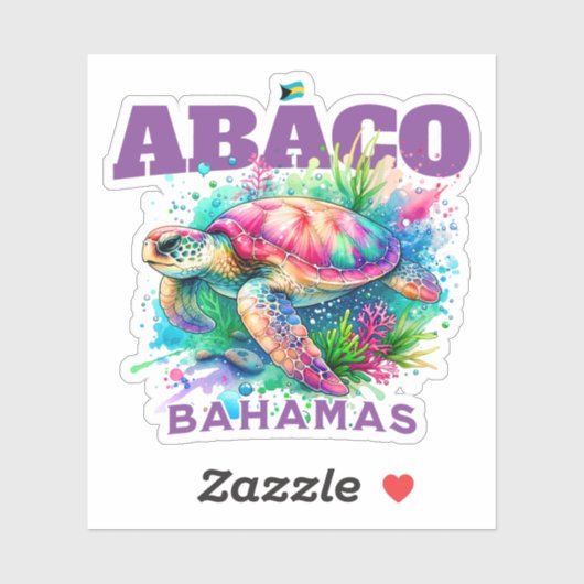 Bahamas Souvenir Gift: Abaco Bahamas Zee Schildpad Sticker (Vel)