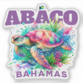 Bahamas Souvenir Gift: Abaco Bahamas Zee Schildpad Sticker (Voorkant)