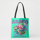 Bahamas Souvenir Gift: Abaco Bahamas Zee Schildpad Tote Bag (Voorkant)