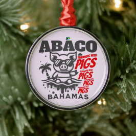 Bahamas Souvenir Gift: Abaco Bahamas Zwemvarkens Metalen Ornament
