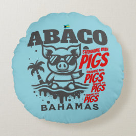 Bahamas Souvenir Gift: Abaco Bahamas Zwemvarkens Rond Kussen