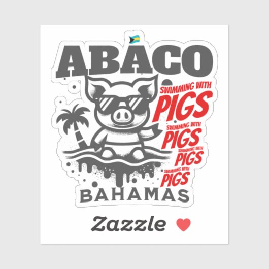 Bahamas Souvenir Gift: Abaco Bahamas Zwemvarkens Sticker (Vel)