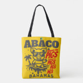 Bahamas Souvenir Gift: Abaco Bahamas Zwemvarkens Tote Bag (Achterkant)