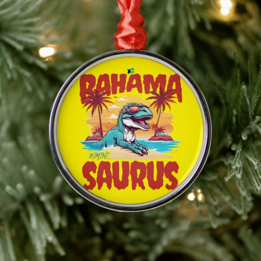 Bahamas Souvenir Gift: Bimini Bahama Saurus T-Rex Metalen Ornament (Boom)