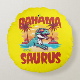 Bahamas Souvenir Gift: Bimini Bahama Saurus T-Rex Rond Kussen