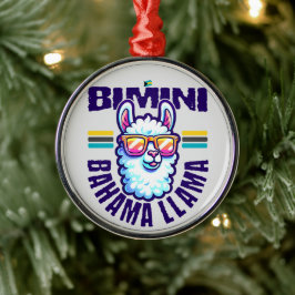 Bahamas Souvenir Gift: Bimini Bahamas Bahama Llama Metalen Ornament