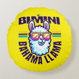 Bahamas Souvenir Gift: Bimini Bahamas Bahama Llama Rond Kussen
