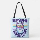 Bahamas Souvenir Gift: Bimini Bahamas Bahama Llama Tote Bag (Achterkant)