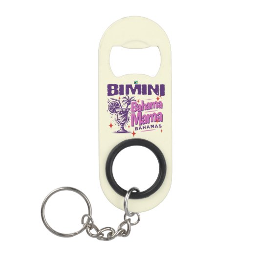 Bahamas Souvenir Gift: Bimini Bahamas Bahama Mama Mini Flessenopener (Voorkant)