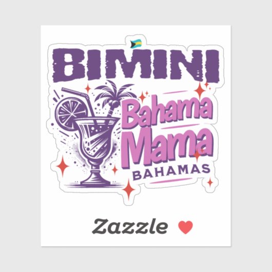 Bahamas Souvenir Gift: Bimini Bahamas Bahama Mama Sticker (Vel)