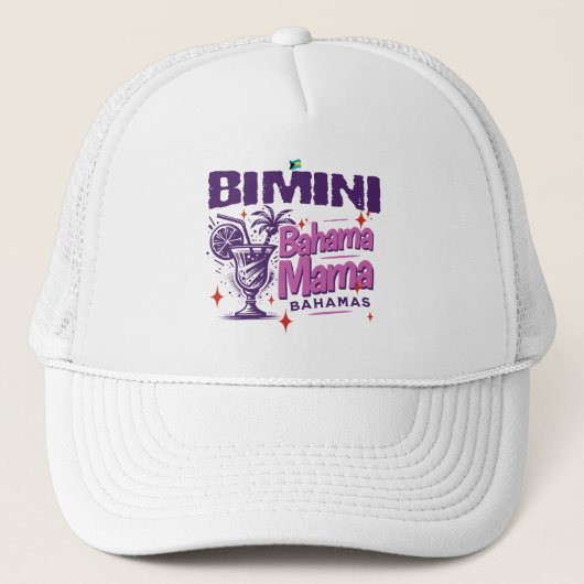 Bahamas Souvenir Gift: Bimini Bahamas Bahama Mama Trucker Pet (Voorkant)