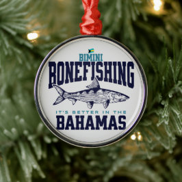 Bahamas Souvenir Gift: Bimini Bahamas Bonefishing Metalen Ornament