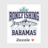 Bahamas Souvenir Gift: Bimini Bahamas Bonefishing Sticker (Vel)