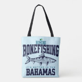 Bahamas Souvenir Gift: Bimini Bahamas Bonefishing Tote Bag (Achterkant)