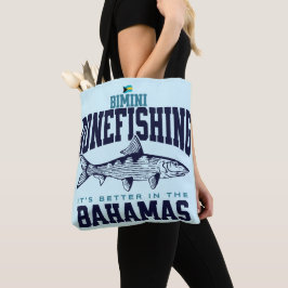 Bahamas Souvenir Gift: Bimini Bahamas Bonefishing Tote Bag
