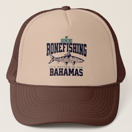 Bahamas Souvenir Gift: Bimini Bahamas Bonefishing Trucker Pet (Voorkant)