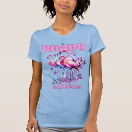 Bahamas Souvenir Gift: Bimini Bahamas Flamingo T-shirt