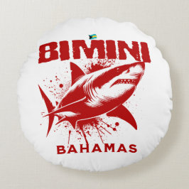 Bahamas Souvenir Gift: Bimini Bahamas haai vis Rond Kussen