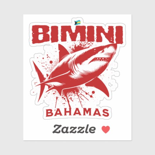 Bahamas Souvenir Gift: Bimini Bahamas haai vis Sticker (Vel)