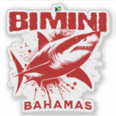 Bahamas Souvenir Gift: Bimini Bahamas haai vis Sticker (Voorkant)