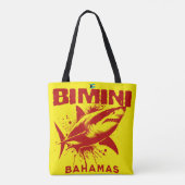 Bahamas Souvenir Gift: Bimini Bahamas haai vis Tote Bag (Achterkant)